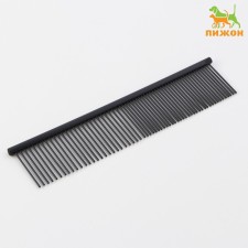 A comb for wool with galvanic coating, 18.8 x 4.2 cm, black