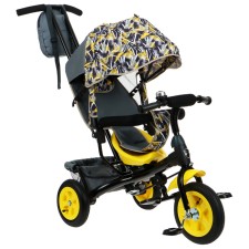 Three -haired bike Vivat 1, Black/yellow abstraction print