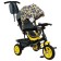 Three -haired bike Vivat 1, Black/yellow abstraction print