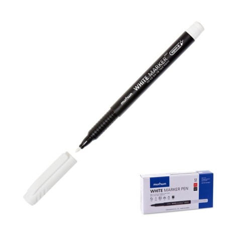 Permanent marker munhwa, 1.0 mm, bullet, white