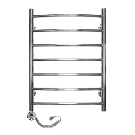 Domoterm electric heated towel rail "Calipso", 500 x 700 mm, 7 crossbars, left, chrome