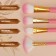 A set of makeup brushes, 12 objects, case, pink color