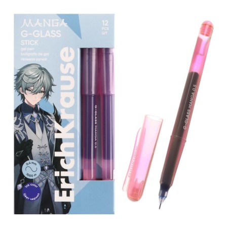 Gel pen Erichkrause "G-Glass Stick Manga" Blue, needle node 0.5 mm, enlarged ink supply, mix-1