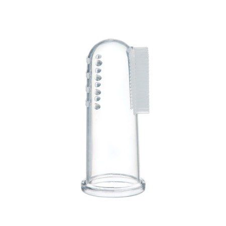 The teether is a children's massager in a container, 3 in 1, per finger, silicone from 3 months.-8