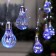 Garland “thread” 3 m dews with nozzles “volumetric bulbs”, IP20, silver thread, 100 LED, glow blue, 3.5 in