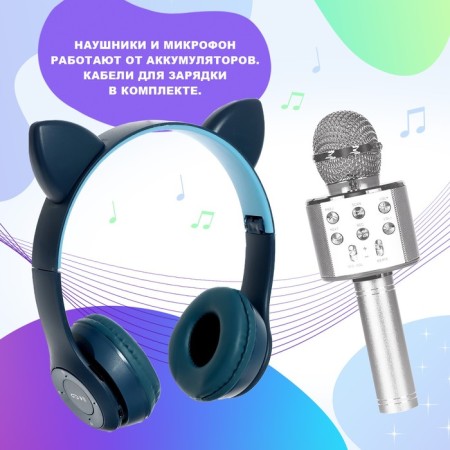 Game set "Kotik": microphone, headphones with ears-6
