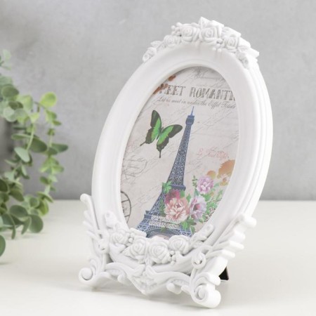 Photo frame plastic 13x18 cm "Tenderness of roses" white 16.5x24 cm-1