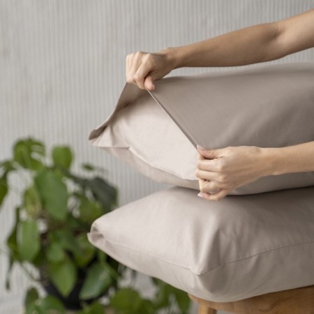 Set of pillowcases "era", size 70x70 cm, cappuccino color, 2 pcs-1