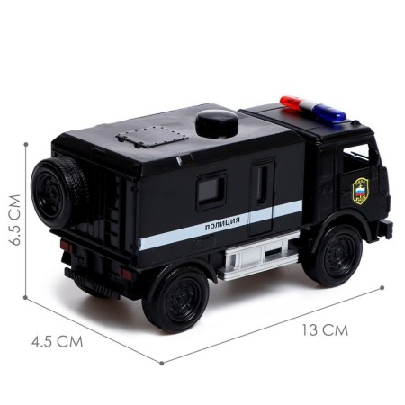 Metal truck "KAMAZ. DPS ”, 1:52, inertial, sound and light effects, black color-1