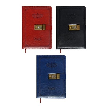 Diary of a low -up A5, 100 sheets in a cage, with a strap, leatherette cover (with a code lock) mix-6