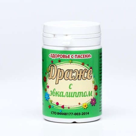 Drage with eucalyptus, with tonsillitis, bronchitis, pneumonia, colds, tuberculosis, 60 g