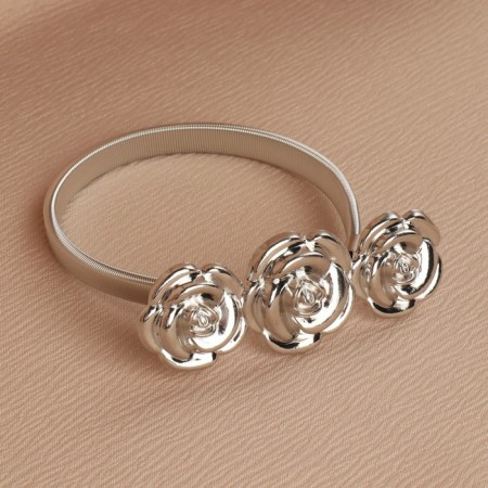 Picking for curtains "Rose", 8.7 × 3.5 cm, 23.5 cm, silver color-1