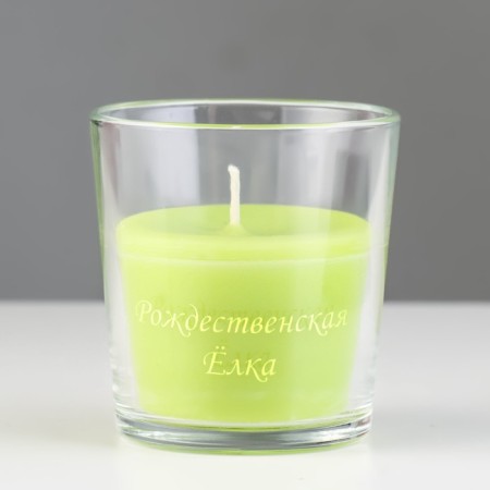 Candle in a glass of aromatic "Christmas tree", 6.5x8 cm, green-2