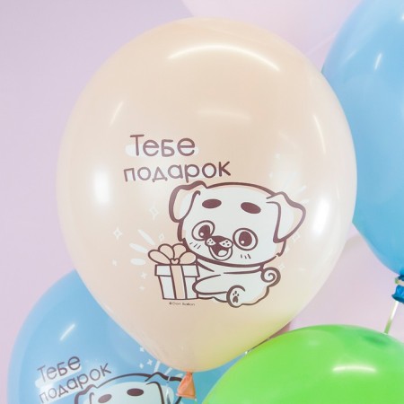 Latex balloon 12 “Happy birthday! Kitten and puppy” Assorted, pastel, set 25 pcs.-2