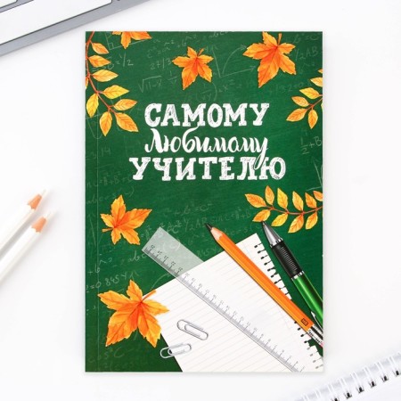 Gift set in the portfolio "Dear Teacher": A5 diary A5 80 sheets, bookmarks, pen-1