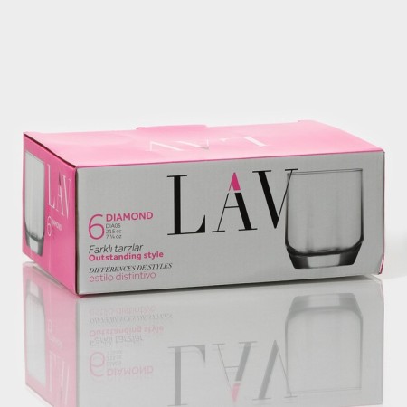A set of glass glasses LAV "Almaz", 215 ml, 7 × 8 cm, 6 pcs-4