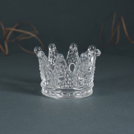 Glass of glass for 1 candle "Crown" transparent 5x7x7 cm-1