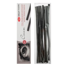 Coal natural for drawing set of 10 pieces, diameter 4-6 mm, length 160 mm, ZHK 