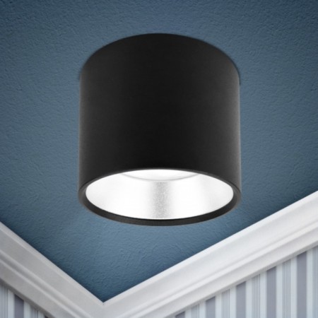 Lamp 1x12W GX53 9.6x9.6x8 cm, black/silver