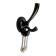 Furniture hook Cappio Cone, two -rod, black