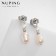 Earrings metal xuping beads, silver color