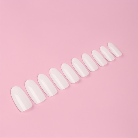 Tips for nail extension, 500 pcs, oval shape, in a bag, 10 sizes, milk color-2