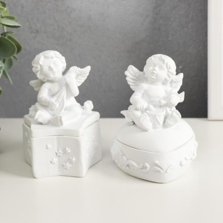 Polystone box "Snowty Angel Musician" MIX 5.5x5x8.5 cm-1