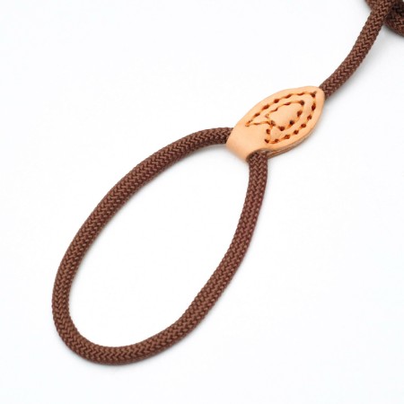 Ling-leather 150 cm x 6 mm, polyester and genuine leather, brown-2