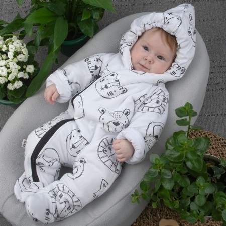 Kinderlitto children's jumpsuit “New friends. Belying animals ", height 74-80 cm-6