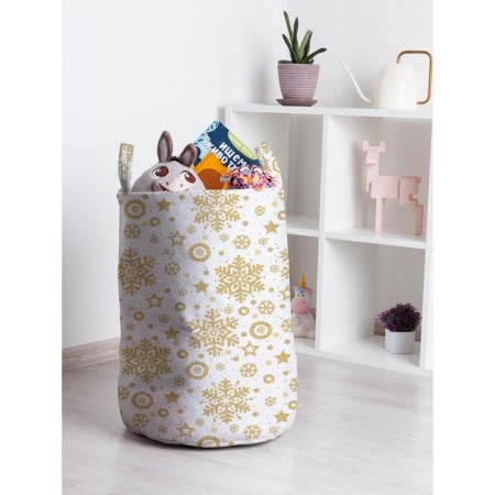 Basket for toys "Golden snowflakes, size 35x50 cm