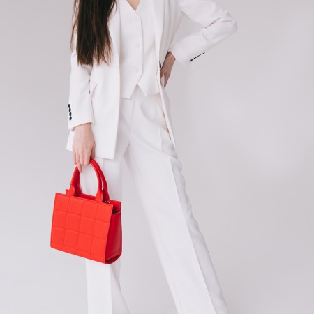 Female bag Textura, tout, average size, red color-9
