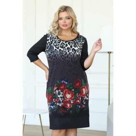 Female dress, size 52, black color-8
