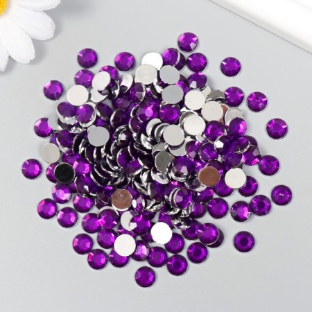 Decor for creativity plastic "Rhinestones. Dark violet" set 300 pcs d = 0.8 cm