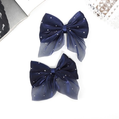 Hair clip "Marta" (set 2 pcs) tenderness shine, 7.5 cm, blue-2