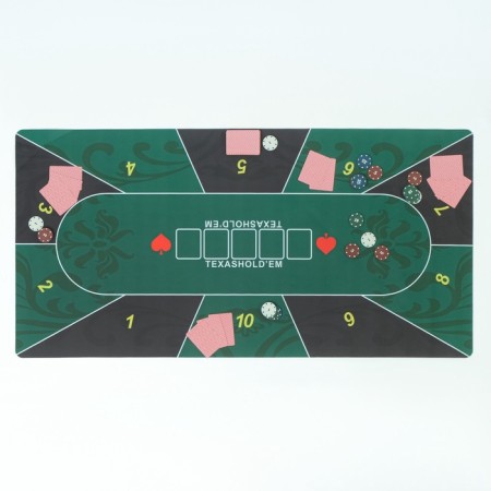 Cloth for poker, rubberized, 120 x 60 cm, thickness 3 mm, green-2