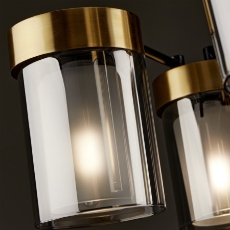 Suspended lamp Freya Fr5432PL-06BBS Lora, 440x440 mm, E14, 6x40W, black color and brass-4