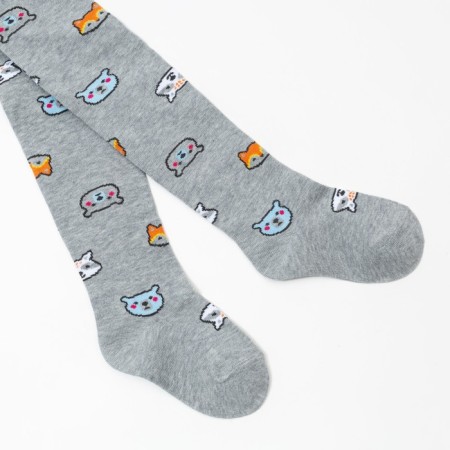 Children's tights "Zoo", color gray melange, height 110-116-1