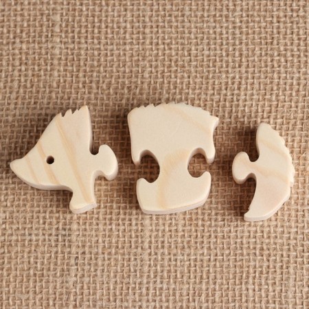 Harvesting for the creativity of the mini puzzle "Hedgehog", wood, 7.6x4.6 cm-1