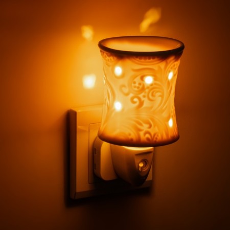 Nightlight "pattern" white 7.8x7.8x12 cm-2