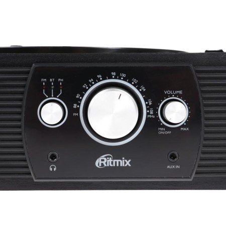 Ritmix LP-200B vinyl disks player, 10 watts, 3 speeds, BT, AUX, FM, RCA, Black-4