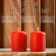 Set of candles - cylinders, 4x5 cm, set 2 pcs, red
