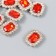Decor for creativity plastic, rhinestones "octagonal medallion" nr 10 pcs Rubin 1.8x2.4 cm