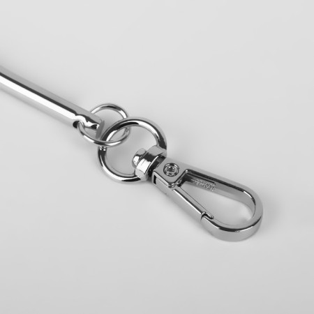 Pen for the “semicircle” bag, metal, with carbines, 12 × 9 cm, silver color-2