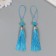Decor for creativity textiles "Brush with a bead" bright blue set 2 pcs 10x1 cm