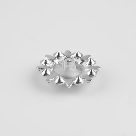 Metal button on the leg, decorative, d = 23 mm, silver/white color-1