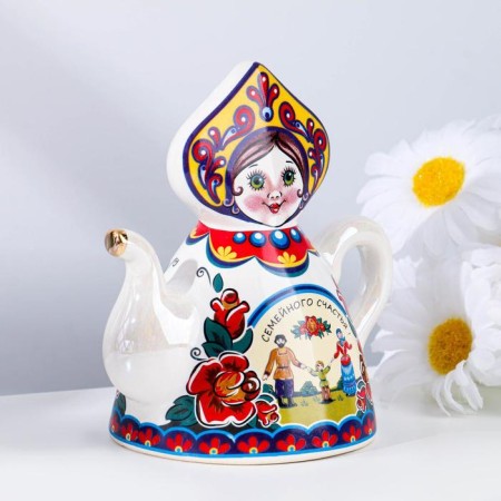 Bell doll on a teapot, 10 cm, mix-1