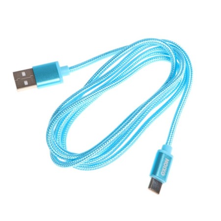 Oxion DCC259, Type -C - USB, charging + data transfer, 1.3 m, braid, blue-2