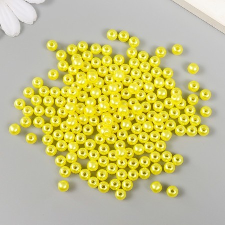 Set of beads "needlework" plastic, diameter 6 mm, 25 g, yellow-1