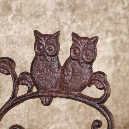 Souvenir metal bell "Two owls on the branch" 21x16x10 cm-1