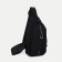 Male sling bag from textiles, headphone opening, black color